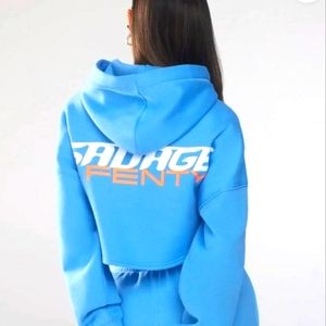 Savage x Fenty Xssential Cropped Blue Hoodie Size 2X